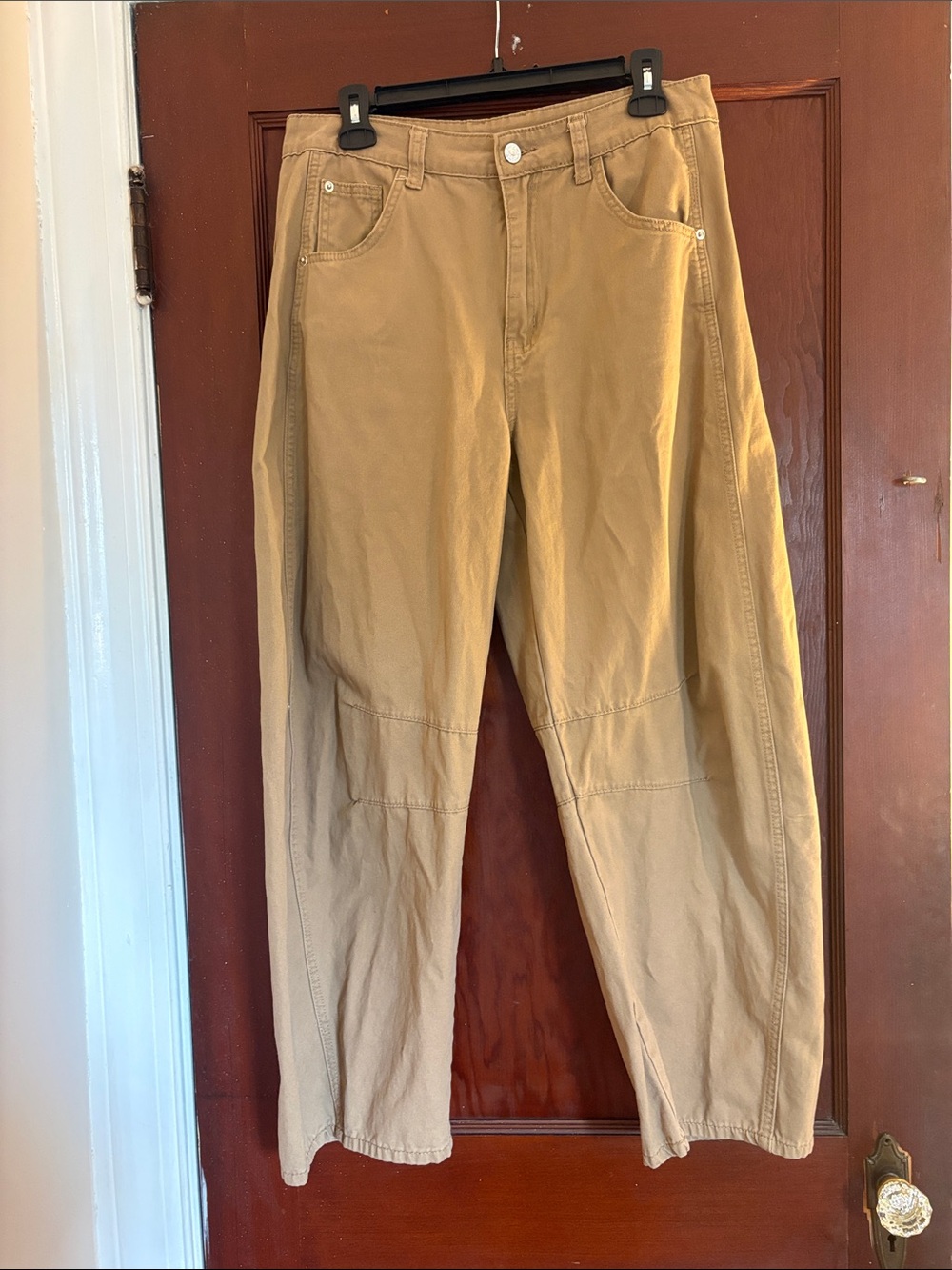 Women's Wide-Leg Barrel Chino in Tan Size 10
